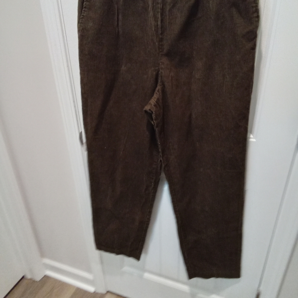 Orvis Brown Corduroy Pants Plus Size 14 Pull On Waistband